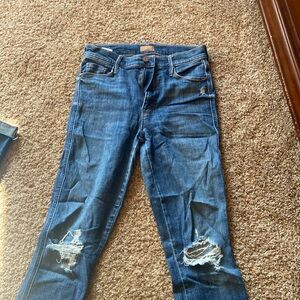 Dark ankle length, mother jeans